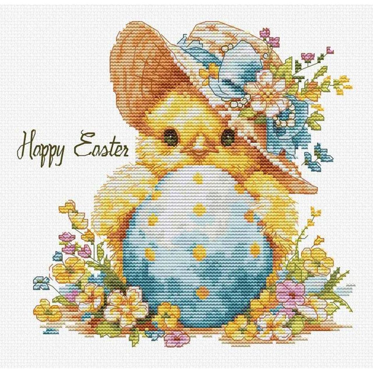 Luca-S The Happy Chicken Counted Cross Stitch Kit
